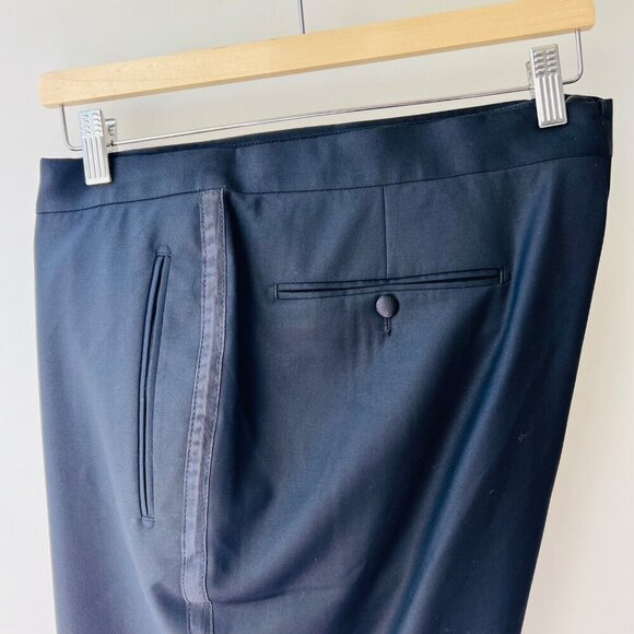 Suit supply Tuxedo black wool pants, Size 42 H58 - Picture 3 of 11